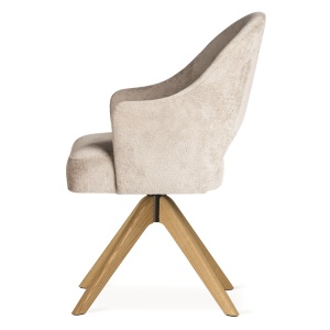SCAUN DINING GODA SUPREME WOOD, CONFECTIONAT DIN LEMN, SPUMA, ARCURI SI TEXTIL, BEJ/NATURAL, STIL MODERN - Img 3