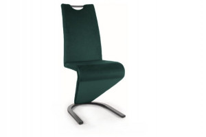 SCAUN DINING H090, VERDE BLUVEL 78/NEGRU, TAPITERIE DIN CATIFEA SI PICIOARE DIN METAL, STIL MODERN