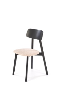 SCAUN DINING HYLO, BEJ 2/NEGRU, CU TAPITERIE DIN STOFA SI PICIOARE DIN LEMN MASIV DE FAG, STIL MODERN - Img 3