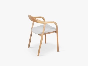 SCAUN DINING, ILLA, DIN TEXTIL SI LEMN, NATUR/BEJ, MICADONI, STIL MODERN - Img 4