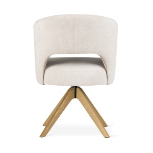 SCAUN DINING INES SUPREME WOOD, CONFECTIONAT DIN LEMN, SPUMA, ARCURI SI TEXTIL, BEJ/NATURAL, STIL MODERN - Img 4