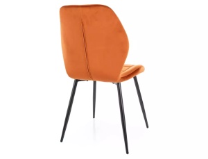 SCAUN DINING JAKE, VELVET SCORTISOARA BLUVEL 4215/NEGRU MAT, TAPITERIE DIN CATIFEA SI PICIOARE DIN METAL, STIL MODERN - Img 2
