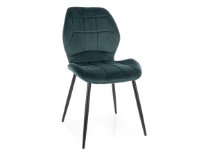 SCAUN DINING JAKE, VERDE BLUVEL 78/NEGRU MAT, TAPITERIE DIN CATIFEA SI PICIOARE DIN METAL, STIL MODERN - Img 1
