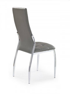 SCAUN DINING K209, GRI/CROM, CU TAPITERIE DIN PIELE ECOLOGICA SI PICIOARE DIN METAL, STIL MODERN - Img 2