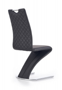 SCAUN DINING K291, NEGRU/CROM, CU TAPITERIE DIN PIELE ECOLOGICA SI PICIOARE DIN METAL, STIL MODERN - Img 3