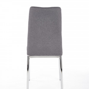 SCAUN DINING K309, GRI DESCHIS/CROM, CU TAPITERIE DIN STOFA SI PICIOARE DIN METAL, STIL MODERN - Img 4