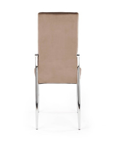 SCAUN DINING K416, BEJ/CROM, CU TAPITERIE DIN CATIFEA SI PICIOARE DIN METAL, STIL MODERN - Img 3