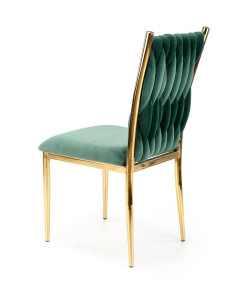 SCAUN DINING K436, VERDE INCHIS/AURIU, CU TAPITERIE DIN CATIFEA SI PICIOARE DIN METAL, STIL MODERN - Img 5