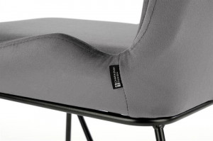 SCAUN DINING K454, GRI/NEGRU, CU TAPITERIE DIN CATIFEA SI PICIOARE DIN METAL, STIL MODERN - Img 3