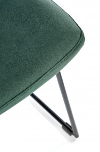 SCAUN DINING K485, VERDE INCHIS/NEGRU, CU TAPITERIE DIN CATIFEA SI PICIOARE DIN METAL, STIL MODERN - Img 6