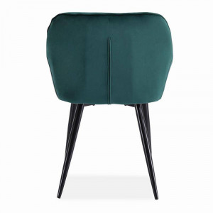 SCAUN DINING K487, VERDE INCHIS/NEGRU, CU TAPITERIE DIN CATIFEA SI PICIOARE DIN METAL, STIL MODERN - Img 4