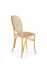 SCAUN DINING K502, NATUR, DIN LEMN MASIV SI RATTAN, STIL CLASIC - Img 2