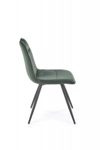 SCAUN DINING K521, VERDE INCHIS/NEGRU, CU TAPITERIE DIN CATIFEA SI PICIOARE DIN METAL, STIL MODERN - Img 4