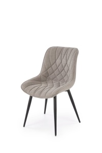SCAUN DINING K567, GRI/NEGRU, TAPITERIE DIN STOFA FINA SI PICIOARE DIN METAL, STIL MODERN