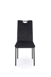 SCAUN DINING K577, NEGRU 66/NEGRU, TAPITERIE DIN CATIFEA SI PICIOARE DIN METAL, STIL MODERN - Img 4