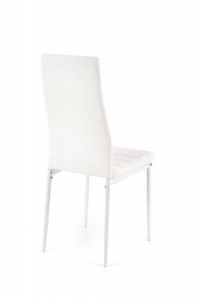 SCAUN DINING K70, ALB/ALB, CU TAPITERIE DIN PIELE ECOLOGICA SI PICIOARE DIN METAL, STIL MODERN - Img 4