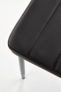 SCAUN DINING K70, NEGRU/NEGRU, CU TAPITERIE DIN PIELE ECOLOGICA SI PICIOARE DIN METAL, STIL MODERN - Img 8
