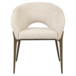 SCAUN DINING KENZI, REALIZAT DIN LEMN DE FAG SI TEXTIL IGNIFUG, CULOARE ALB/NATUR, DESIGN DEOSEBIT, RICHMOND INTERIORS