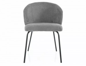 SCAUN DINING KEVIN, GRI 11/NEGRU MAT, TAPITERIE DIN STOFA VARDO SI PICIOARE DIN METAL, STIL MODERN - Img 2