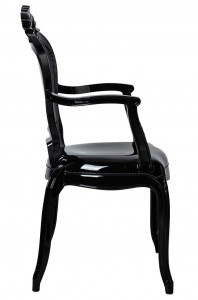SCAUN DINING KING ARM, NEGRU, DIN POLICARBONAT, STIL MODERN - Img 3