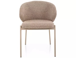 SCAUN DINING KIOTO, BEJ 253/CREM, TAPITERIE DIN TEXTIL SI PICIOARE DIN METAL, STIL MODERN - Img 3