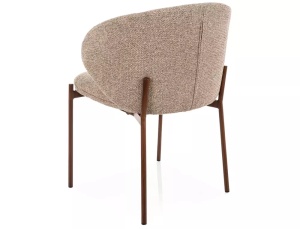 SCAUN DINING KIOTO D, BEJ 253/NUC, TAPITERIE DIN TEXTIL SI PICIOARE DIN METAL, STIL MODERN - Img 3