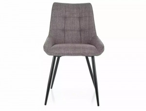 SCAUN DINING KLIF, BEJ 34/NEGRU MAT, TAPITERIE DIN STOFA BJORN SI PICIOARE DIN METAL, STIL MODERN - Img 2