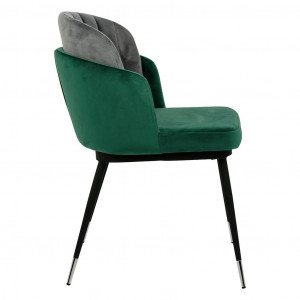 SCAUN DINING, MARCEL, GRI/NEGRU/ARGINTIU/VERDE, CU TAPITERIE DIN CATIFEA, STIL MODERN - Img 2