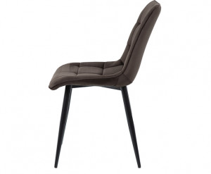 SCAUN DINING, MARO BLUVEL 48/NEGRU MAT, TAPITERIE DIN CATIFEA SI PICIOARE DIN METAL, STIL MODERN - Img 4
