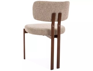 SCAUN DINING MISAKI D, BEJ 253/NUC, TAPITERIE DIN TEXTIL SI PICIOARE DIN METAL, STIL MODERN - Img 2