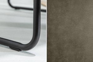 SCAUN DINING, MUSTANG , TAUPE, MICROFIBRA, DESIGN RETRO - Img 5