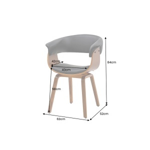 SCAUN DINING, ORGANIC, PIELE ECO SI FURNIR DE NUC, CULOARE NEGRU/NATUR, ARTIM GROUP SELECTION - Img 4