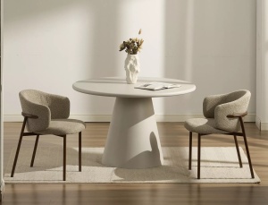 SCAUN DINING, OSAKA, CULOARE BEJ DESCHIS 255/NUC, TAPITERIE DIN TEXTIL SI METAL, STIL MODERN - Img 5