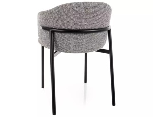 SCAUN DINING, OSAKA, CULOARE GRI 254/NEGRU MAT, TAPITERIE DIN TEXTIL SI METAL, STIL MODERN - Img 3