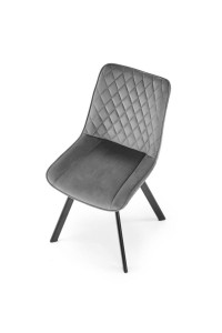 SCAUN DINING PIVOTANT K520, GRI/NEGRU, TAPITERIE DIN CATIFEA SI PICIOARE DIN METAL , STIL MODERN - Img 7