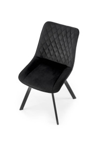 SCAUN DINING PIVOTANT K520, NEGRU/NEGRU, TAPITERIE DIN CATIFEA SI PICIOARE DIN METAL , STIL MODERN - Img 6