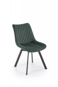 SCAUN DINING PIVOTANT K520, VERDE/NEGRU, TAPITERIE DIN CATIFEA SI PICIOARE DIN METAL , STIL MODERN
