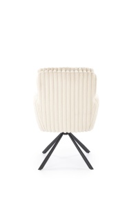 SCAUN DINING PIVOTANT K572, CREM/NEGRU, TAPITERIE DIN STOFA SI PICIOARE DIN METAL, STIL MODERN - Img 4