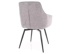 SCAUN DINING PIVOTANT SERVIO, GRI 07/NEGRU, DIN STOFA SI METAL, STIL MODERN - Img 2
