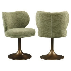 SCAUN DINING ROTATIV AMELY, DIN METAL SI TEXTIL, DE CULOARE CUPRU/FISTIC, RICHMOND INTERIORS - Img 3