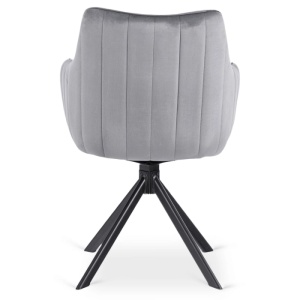 SCAUN DINING ROTATIV, ARTIM MEBLE, REALIZAT DIN METAL SI CATIFEA, CULOARE NEGRU/GRI, STIL MODERN - Img 8