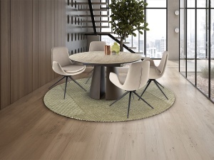 SCAUN DINING ROTATIV, DIN METAL SI TEXTIL, ZUNA, DE CULOARE BEJ, DESIGN MODERN, SCHULLER - Img 2
