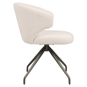 SCAUN DINING ROTATIV, MILLY, REALIZAT DIN METAL, FURNIR SI TEXTIL, CULOARE CREM, DESIGN DEOSEBIT, RICHMOND INTERIORS - Img 3