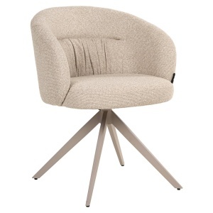 SCAUN DINING ROTATIV OLIVIA, REALIZAT DIN METAL, LEMN DE FAG SI TEXTIL, CULOARE CREM, DESIGN DEOSEBIT, RICHMOND INTERIORS - Img 3