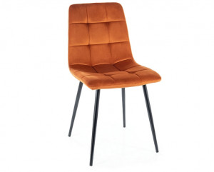 SCAUN DINING, SCORTISOARA BLUVEL 4215/NEGRU MAT, TAPITERIE DIN CATIFEA SI METAL, STIL MODERN