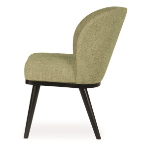 SCAUN DINING SHELLY PRO SUPREME, CONFECTIONAT DIN LEMN, SPUMA, ARCURI SI TEXTIL, KAKI/NEGRU, STIL MODERN - Img 3