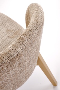 SCAUN DINING STIL BASSO, BEJ 14/STEJAR NATURAL, CU TAPITERIE DIN STOFA SI PICIOARE DIN LEMN MASIV, STIL CLASIC - Img 6