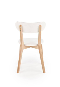 SCAUN DINING STIL BUGGI, ALB/STEJAR, DIN MDF LACUIT SI PICIOARE DIN LEMN MASIV, STIL CLASIC - Img 3