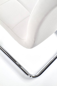 SCAUN DINING STIL K147, ALB/CROM, CU TAPITERIE DIN PIELE ECOLOGICA SI PICIOARE DIN METAL, STIL MODERN - Img 4