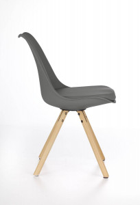 SCAUN DINING STIL K201, GRI/FAG, CU TAPITERIE DIN PIELE ECOLOGICA, ABS SI PICIOARE DIN LEMN MASIV, STIL MODERN - Img 2